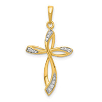 14k 1/15ct Lab Grown Diamond VS/SI+ G+ Comp Cross Pendant