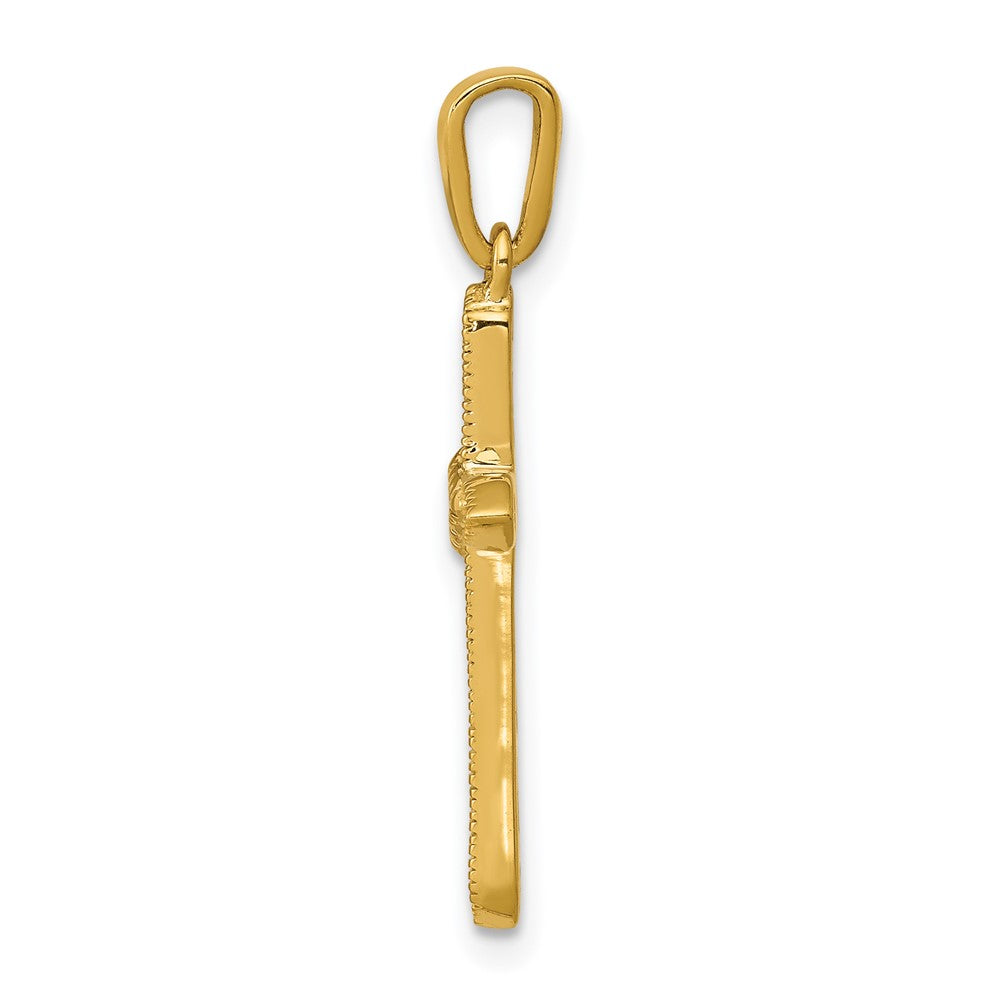 14k 1/4ct Lab Grown Diamond VS/SI+ G+ Comp Cross Pendant