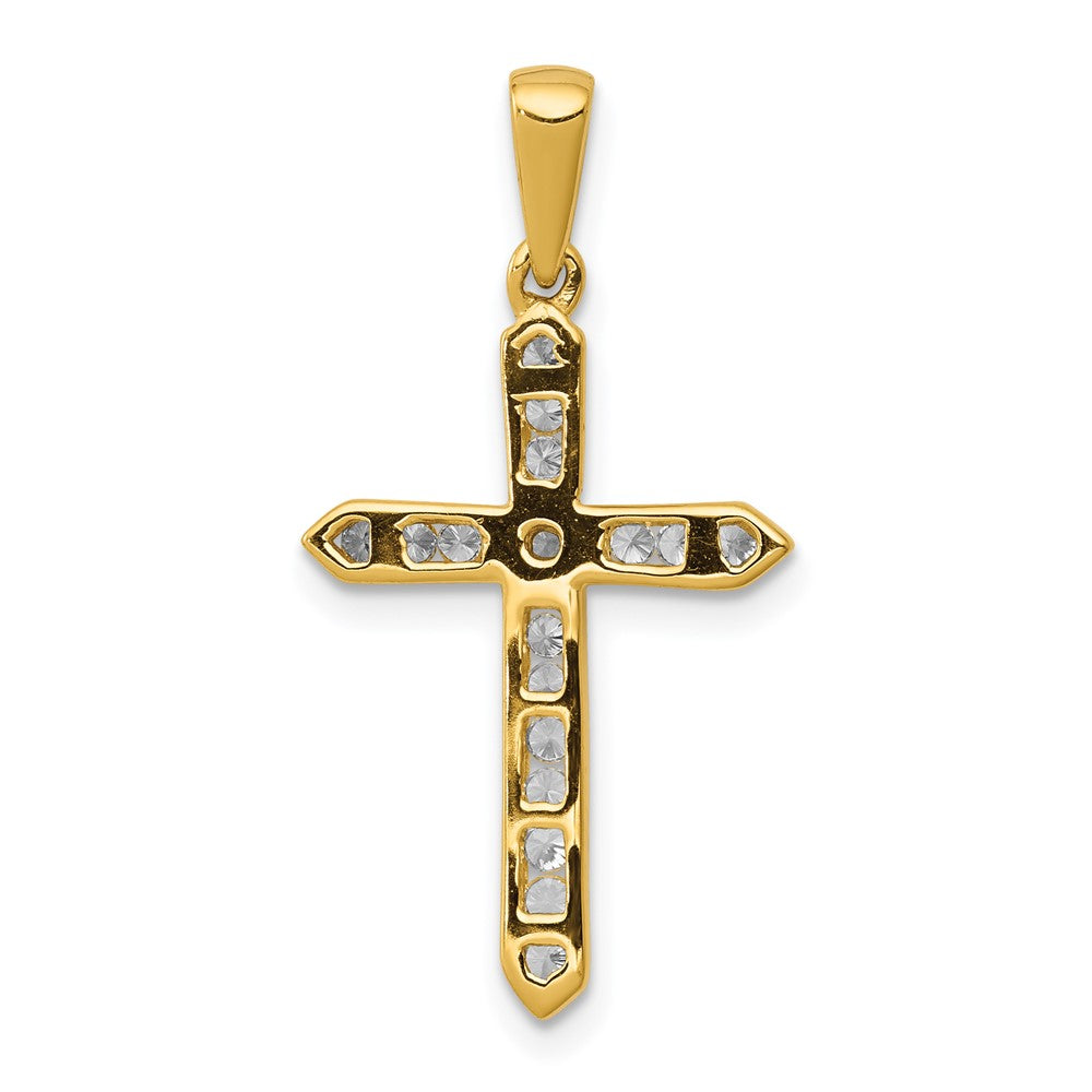 14k 1/4ct Lab Grown Diamond VS/SI+ G+ Comp Cross Pendant