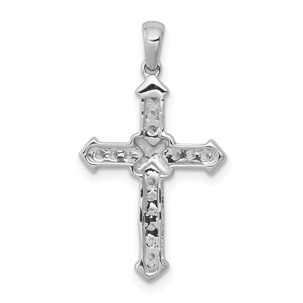 14kw 1/6ct Lab Grown Diamond VS/SI+ G+ Comp Cross Pendant