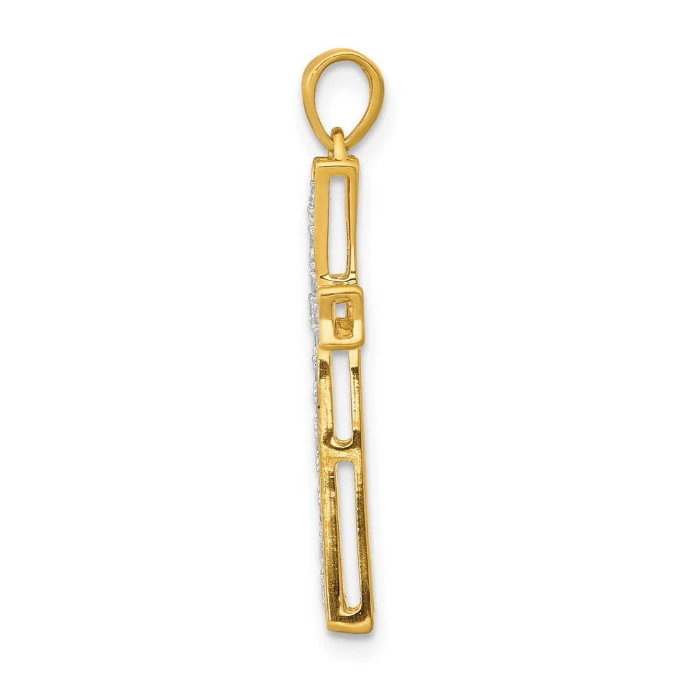 14k 1/5ct Lab Grown Diamond VS/SI+ G+ Comp Cross Pendant