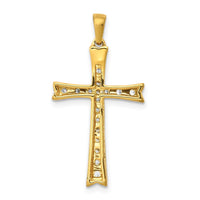 14k 1/5ct Lab Grown Diamond VS/SI+ G+ Comp Cross Pendant