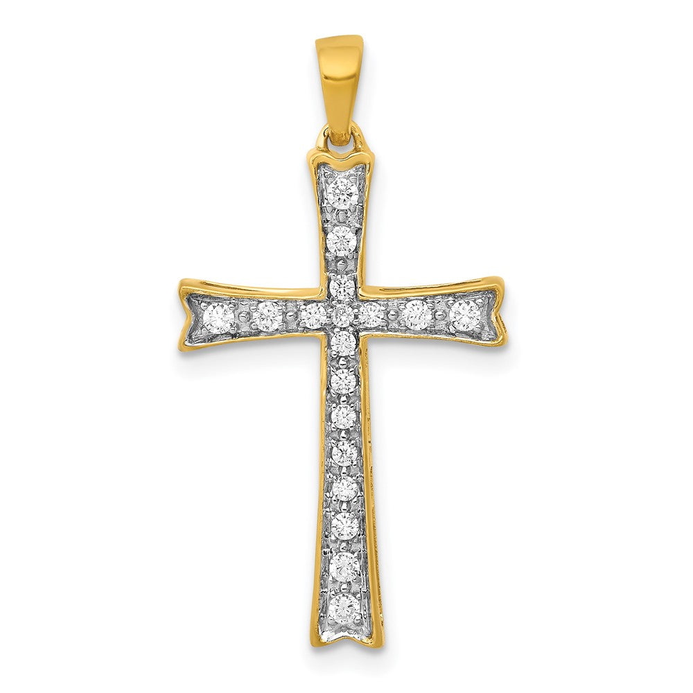 14k 1/5ct Lab Grown Diamond VS/SI+ G+ Comp Cross Pendant