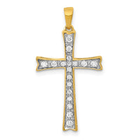 14k 1/5ct Lab Grown Diamond VS/SI+ G+ Comp Cross Pendant