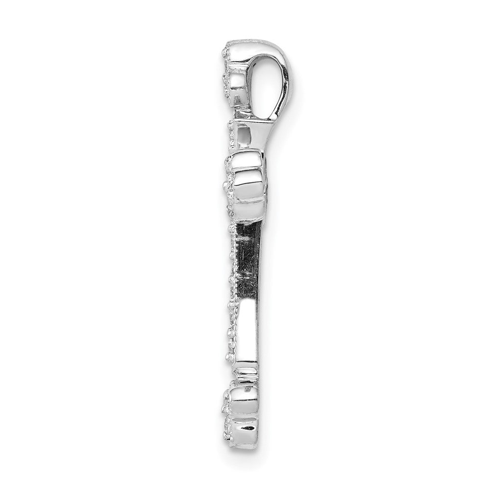 14kw 1/4ct Lab Grown Diamond VS/SI+ G+ Comp Cross Chain Slide Pendant