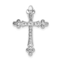 14kw 1/4ct Lab Grown Diamond VS/SI+ G+ Comp Cross Chain Slide Pendant