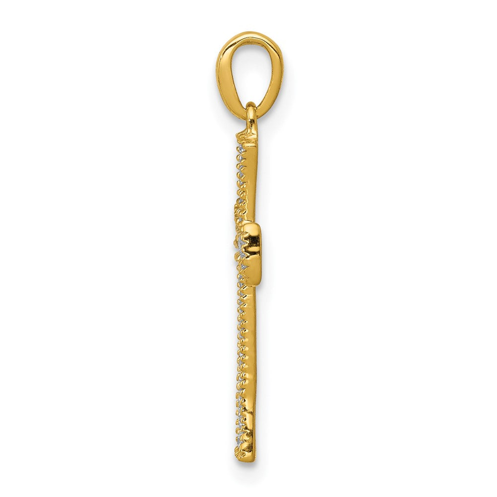 14k 1/10ct Lab Grown Diamond VS/SI+ G+ Comp Cross Pendant