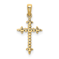 14k 1/10ct Lab Grown Diamond VS/SI+ G+ Fleur de Lis Comp Cross Pendant
