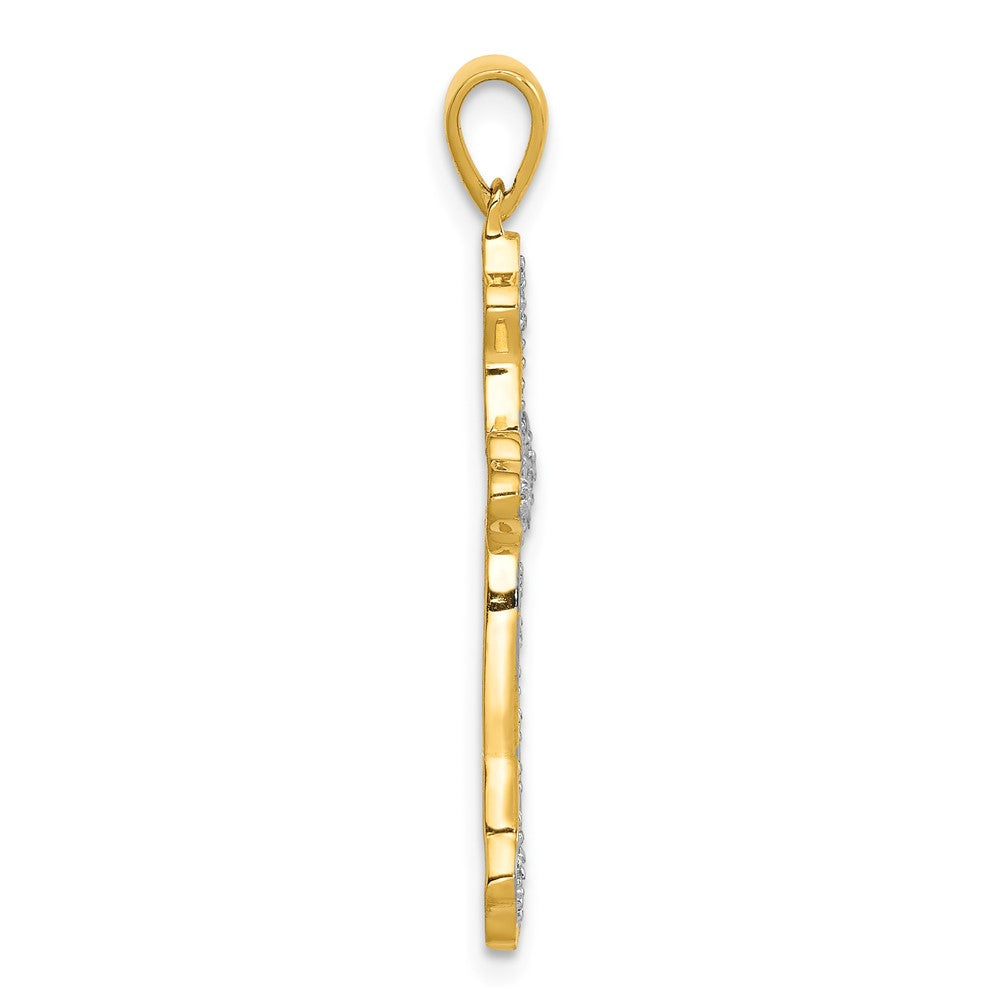 14k 1/10ct Lab Grown Diamond VS/SI+ G+ Comp Cross Pendant