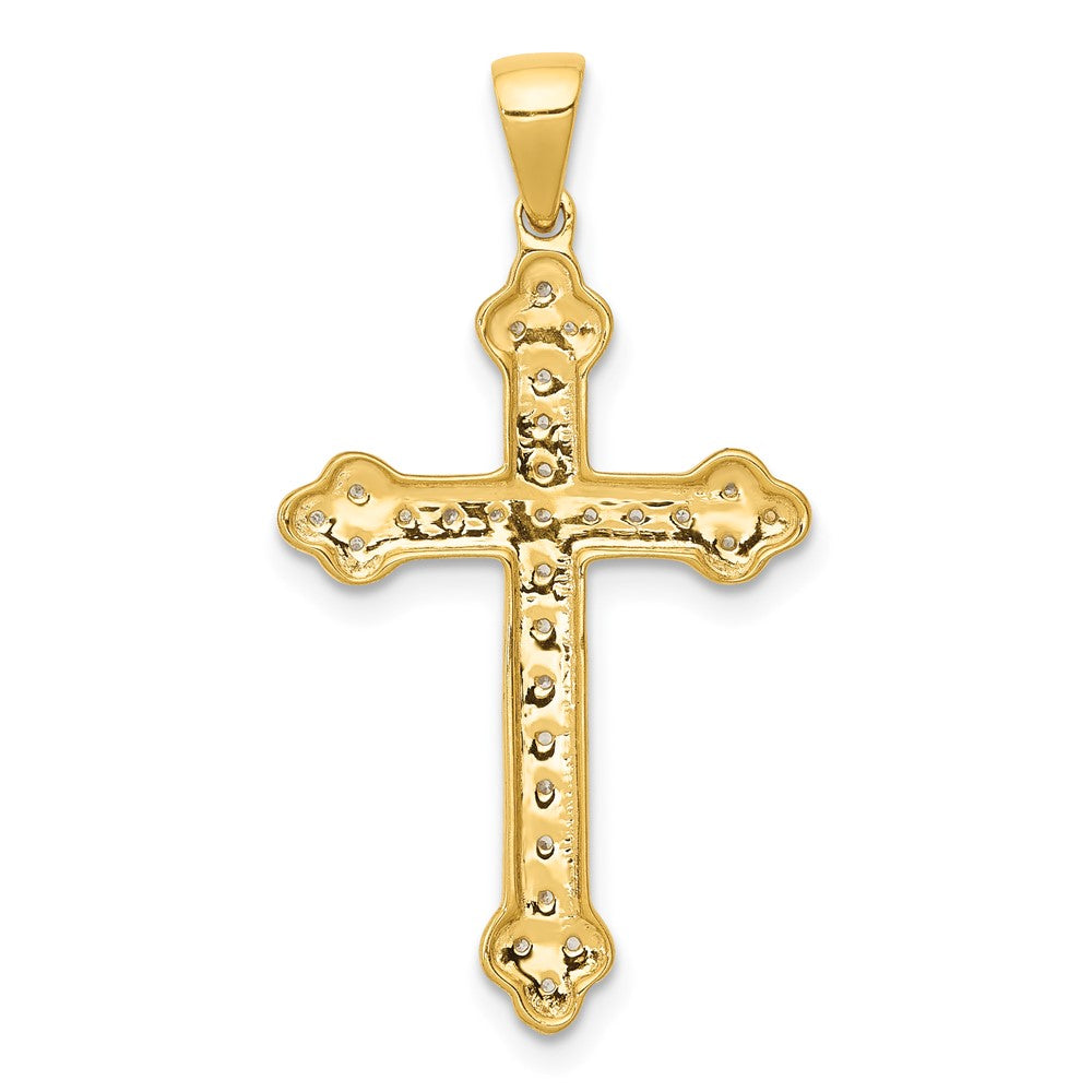 14k 1/10ct Lab Grown Diamond VS/SI+ G+ Comp Cross Pendant