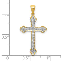 14k 1/10ct Lab Grown Diamond VS/SI+ G+ Comp Cross Pendant