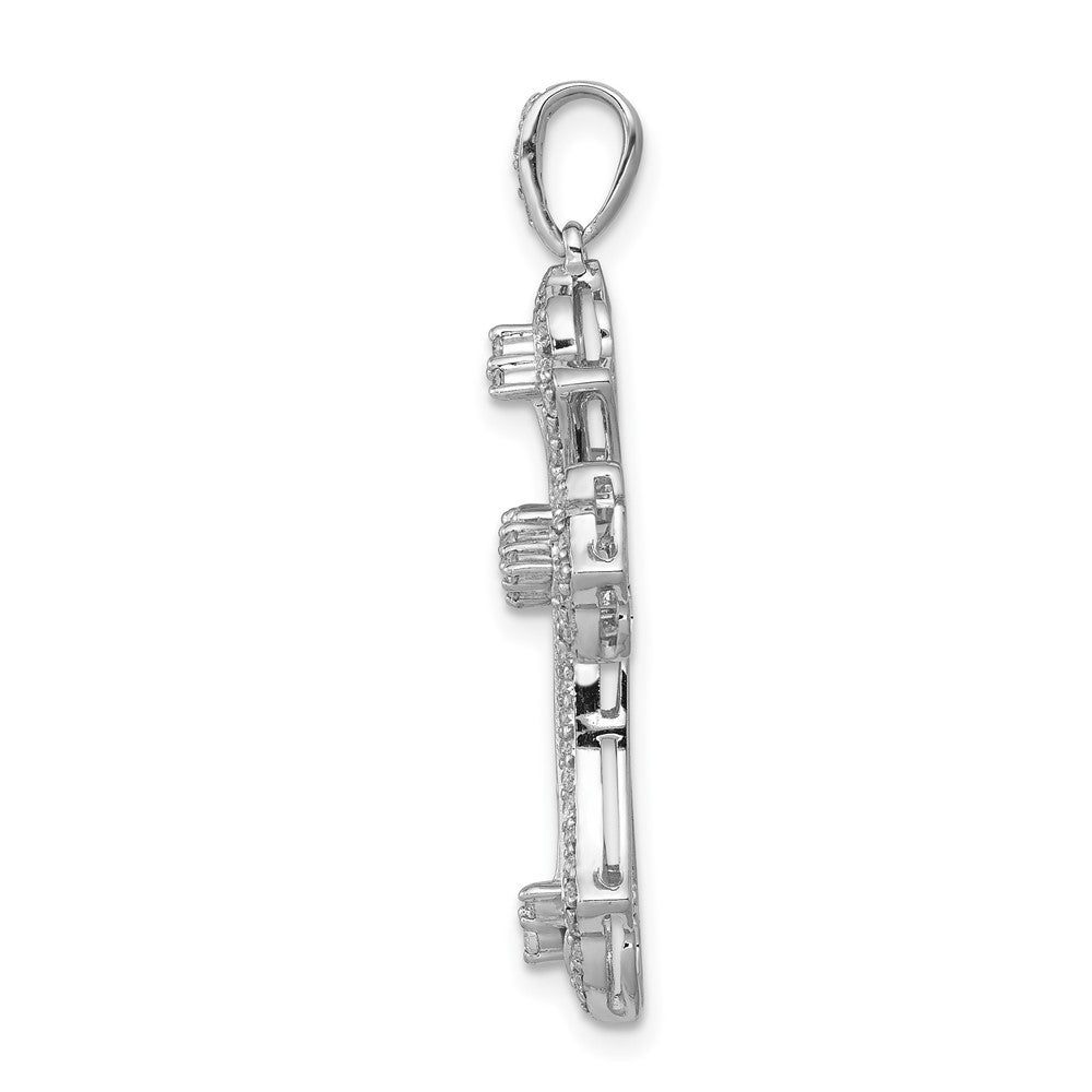 14kw 1/2ct Lab Grown Diamond VS/SI+ G+ Comp Fashion Cross Pendant