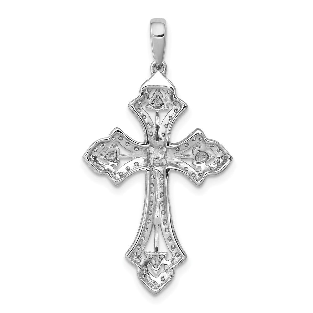 14kw 1/2ct Lab Grown Diamond VS/SI+ G+ Comp Fashion Cross Pendant