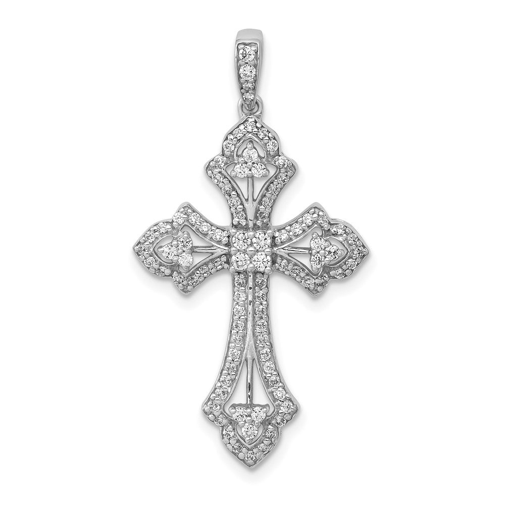 14kw 1/2ct Lab Grown Diamond VS/SI+ G+ Comp Fashion Cross Pendant