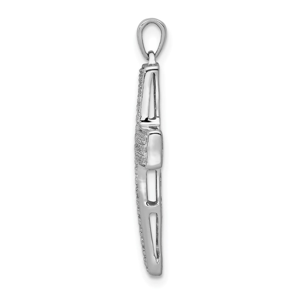 14k White Gold 1/2ct Lab Grown Dia VS/SI+ G+ Comp Latin Cross Pendant