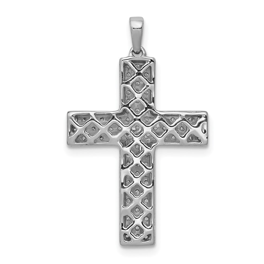 14k White Gold 1/2ct Lab Grown Dia VS/SI+ G+ Comp Latin Cross Pendant