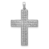 14k White Gold 1/2ct Lab Grown Dia VS/SI+ G+ Comp Latin Cross Pendant