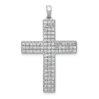 14k White Gold 1ct Lab Grown Diamond VS/SI+ G+ Comp Latin Cross Pendant