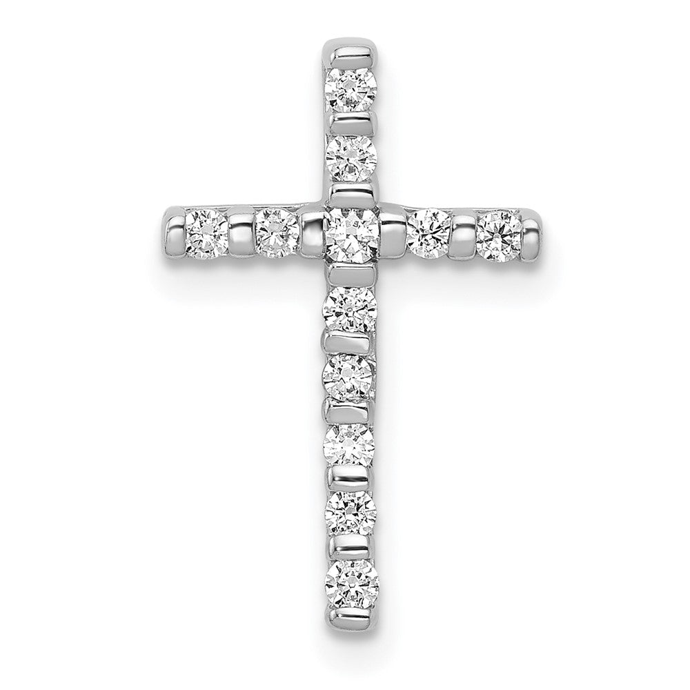 14kw 1/4ct Lab Grown Diamond VS/SI+ G+ Comp Cross Chain Slide Pendant