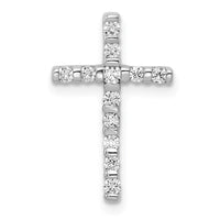 14kw 1/4ct Lab Grown Diamond VS/SI+ G+ Comp Cross Chain Slide Pendant