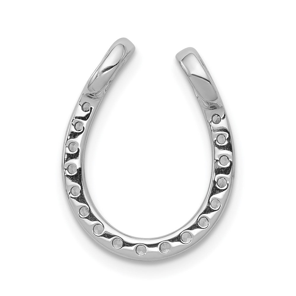 14kw 1/3ct Lab Grown Diamond VS/SI+ G+ Comp Horseshoe Chain Slide