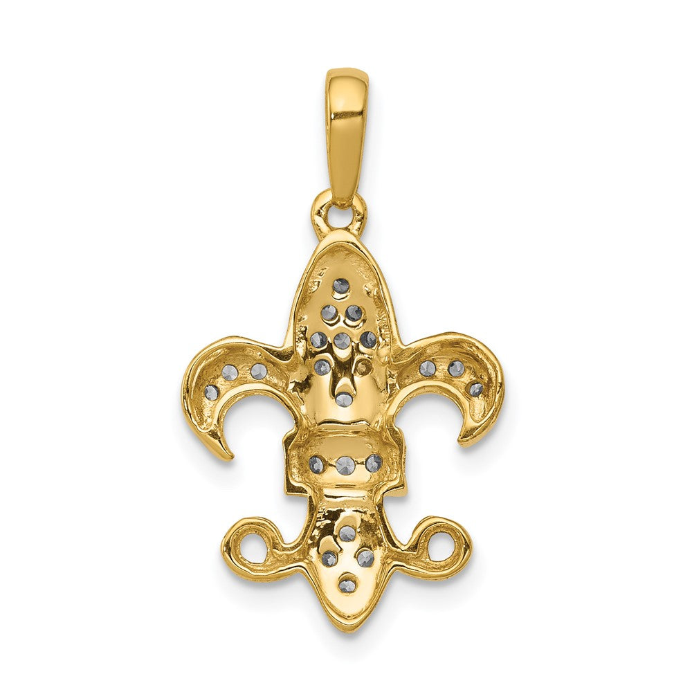 14k 1/5ct Lab Grown Diamond VS/SI+ G+ Comp Fleur De Lis Pendant