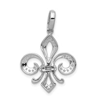 14k Two Tone 1/5ct Lab Grown Diamond VS/SI+ G+ Comp Fleur De Lis Pendant