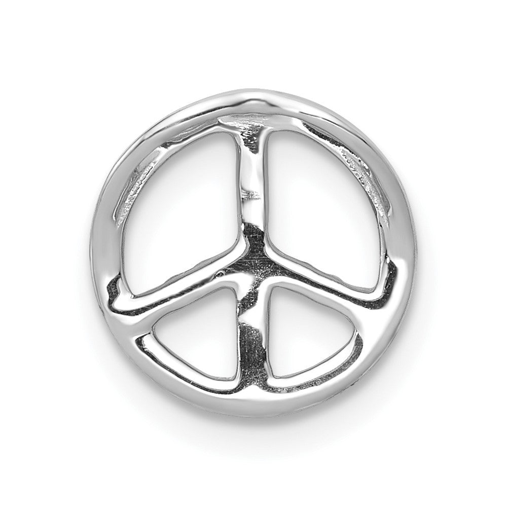 14kw 1/6ct Lab Grown Diamond VS/SI+ G+ Comp Peace Sign Chain Slide