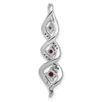 10kw 1/15 ct Lab Grown Dia VS/SI+ G+ & Cr Ruby Twist Chain Slide Pendant