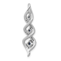 14kw 1/15ct Lab Grown Dia VS/SI+ G+ & Cr Sapphire Twist Chain Slide Pendant