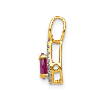 14k 1/10 ct Lab Grown Diamond VS/SI+ G+ and Lab Created Ruby Pendant