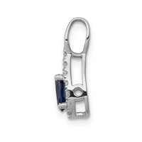 14kw 1/10ct Lab Grown Diamond VS/SI+ G+ & Cr Blue Sapphire Pendant