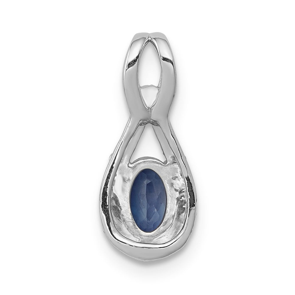 14kw 1/10ct Lab Grown Diamond VS/SI+ G+ & Cr Blue Sapphire Pendant