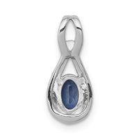 14kw 1/10ct Lab Grown Diamond VS/SI+ G+ & Cr Blue Sapphire Pendant