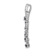 14k White Gold 1/5 ct Lab Grown Dia VS/SI+ G+ & Cr Blue Sapphire Pendant