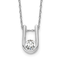 14kw 1/3ct Lab Grown Dia VS/SI+ G+ Comp 18in U-Shape Pendant Necklace