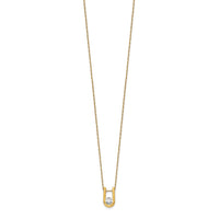 14k 1/3ct Lab Grown Dia VS/SI+ G+ Comp 18in U-Shape Pendant Necklace