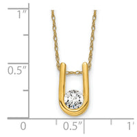 14k 1/3ct Lab Grown Dia VS/SI+ G+ Comp 18in U-Shape Pendant Necklace