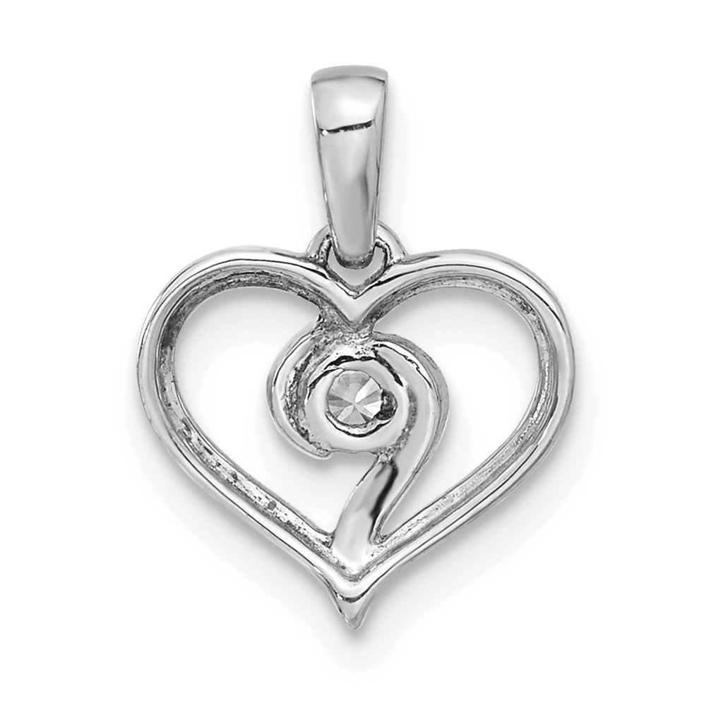 14k White Gold 1/10ct Lab Grown Diamond VS/SI+ G+ Complete Heart Pendant