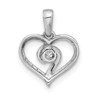14k White Gold 1/10ct Lab Grown Diamond VS/SI+ G+ Complete Heart Pendant