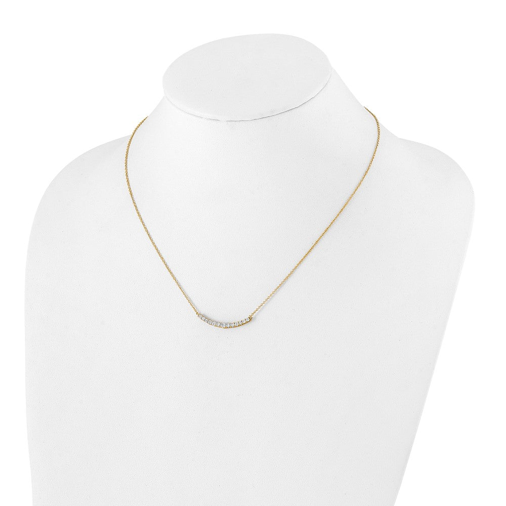 TO 14k 1/2ct Lab Grown DIA. VS+ F+ 18in Comp. Fashion Bar Necklace