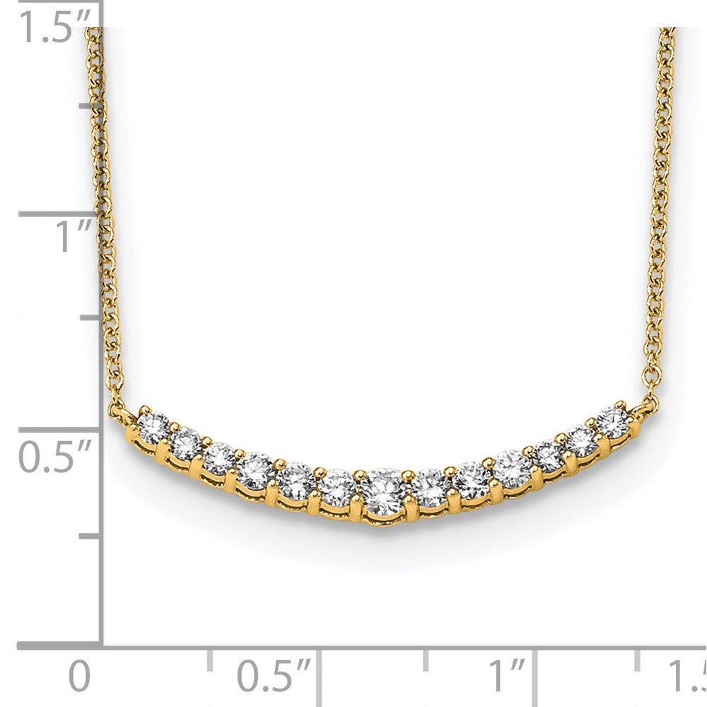 TO 14k 1/2ct Lab Grown DIA. VS+ F+ 18in Comp. Fashion Bar Necklace