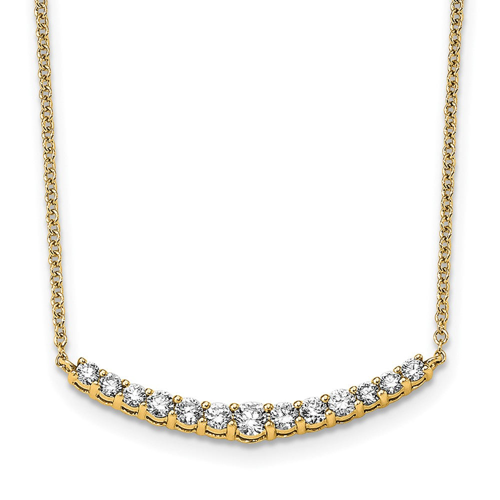 14k 1/2ct Lab Grown Diamond VS/SI+ G+ Comp 18in Fashion Bar Necklace