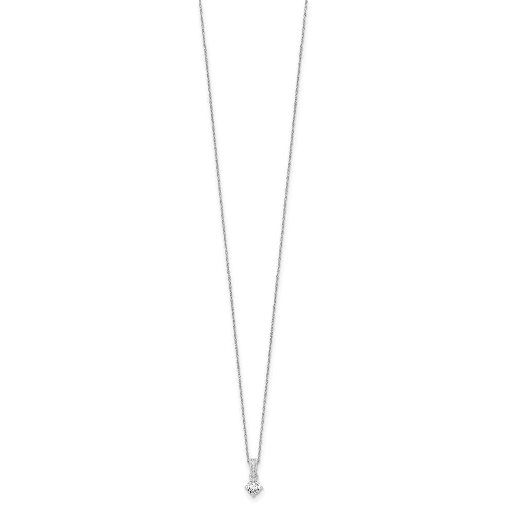 14k White Gold 1/3ct Lab Grown Diamond VS/SI+ G+ 18in Pendant Necklace