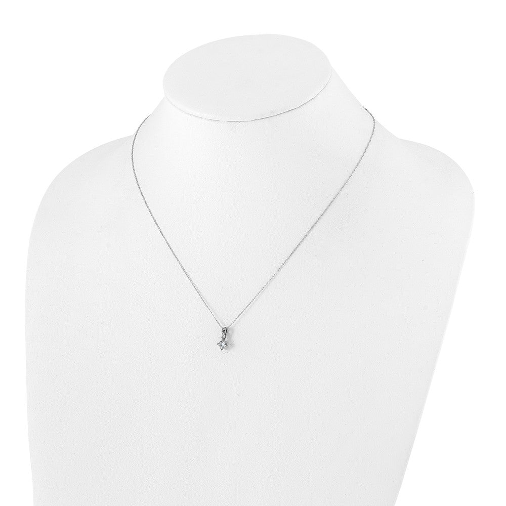 14k White Gold 1/3ct Lab Grown Diamond VS/SI+ G+ 18in Pendant Necklace