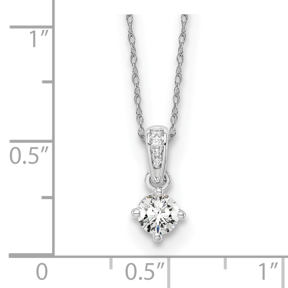 14k White Gold 1/3ct Lab Grown Diamond VS/SI+ G+ 18in Pendant Necklace