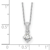 14k White Gold 1/3ct Lab Grown Diamond VS/SI+ G+ 18in Pendant Necklace