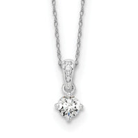 14k White Gold 1/3ct Lab Grown Diamond VS/SI+ G+ 18in Pendant Necklace