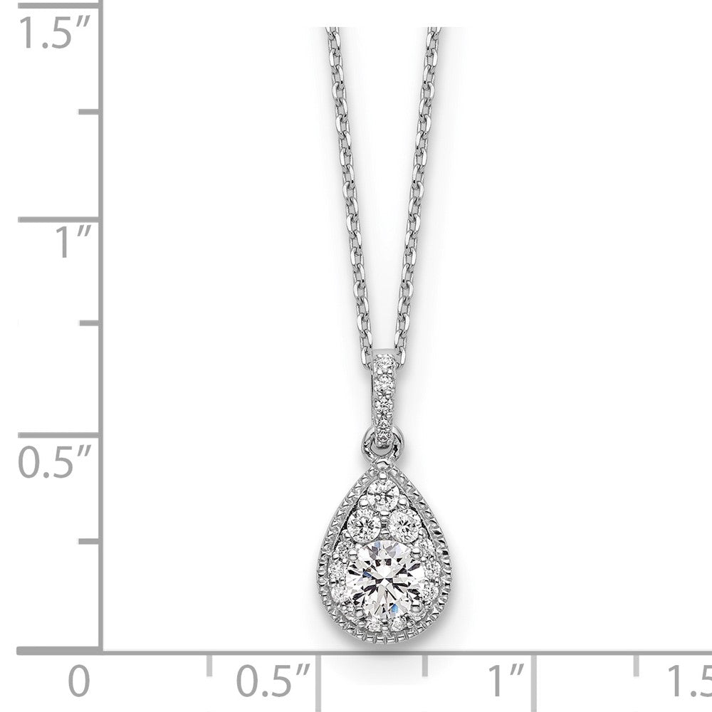 14kw 1/2ct Lab Grown Diamond VS/SI+ G+ Complete 18in Teardrop Necklace