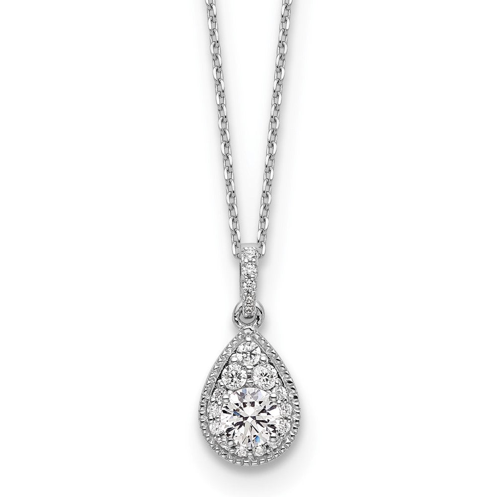 14kw 1/2ct Lab Grown Diamond VS/SI+ G+ Complete 18in Teardrop Necklace
